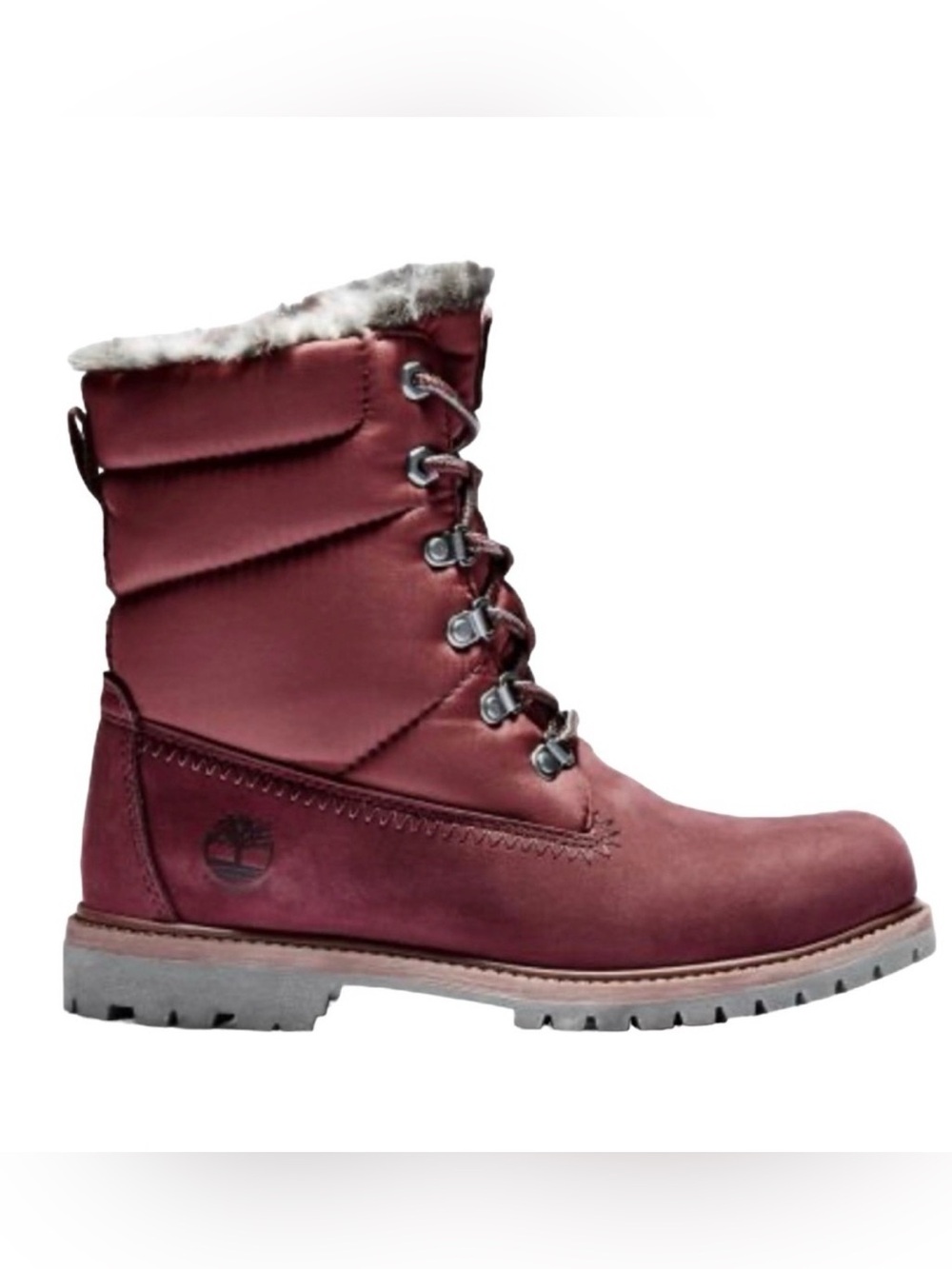 Timberland Premium 6-Inch Puffer Winter Boots Burgundy Women’s 7 A2KAW NWOB